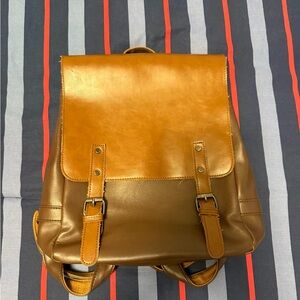 Two-Toned Leather Backpack